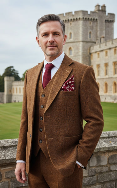 HARRIS TWEED セットアップ ジャケット ジレ スリーピース ブラウン brown Harris Tweed 3 piece suit | BDtailormade