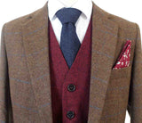 BROWN TATTERSALL MIX & MATCH TWEED 3 PIECE SUIT