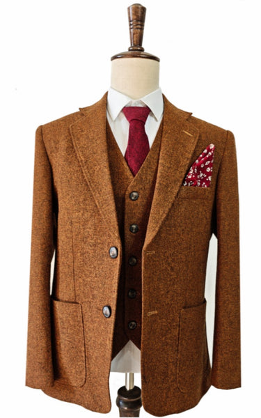 brown Harris Tweed 3 piece suit | BDtailormade