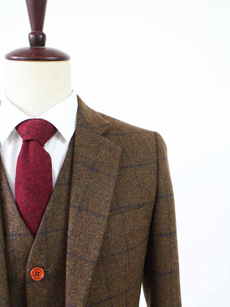 COUNTRY BROWN PLAID TWEED JACKET丨FREE SHIPPING丨BDtailormade