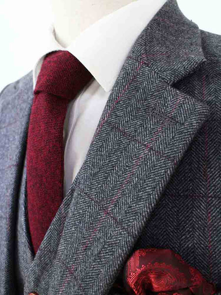 Dark grey on sale herringbone tweed suit
