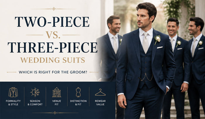 Two-Piece vs. Three-Piece Wedding Suits for Grooms