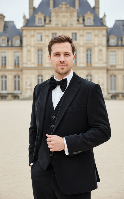 BLACK CORDUROY 3 PIECE SUIT