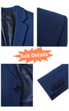 Dark Blue Birdseye Worsted & Light Grey Worsted 2 Piece Suit