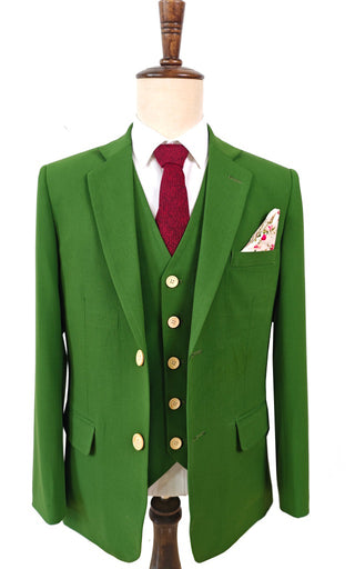 Green Tencel Wool 3 Piece Suit