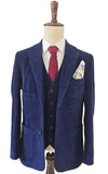 NAVY CORDUROY 3 PIECE SUIT