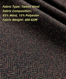Dark Brown Herringbone Tweed 3 Piece Suit