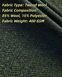 Green Herringbone Tweed 3 Piece Suit