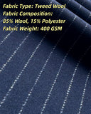 Navy Pinstripe Tweed 3 Piece Suit