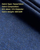 Navy Herringbone Tweed 3 Piece Suit