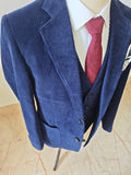 NAVY CORDUROY 3 PIECE SUIT