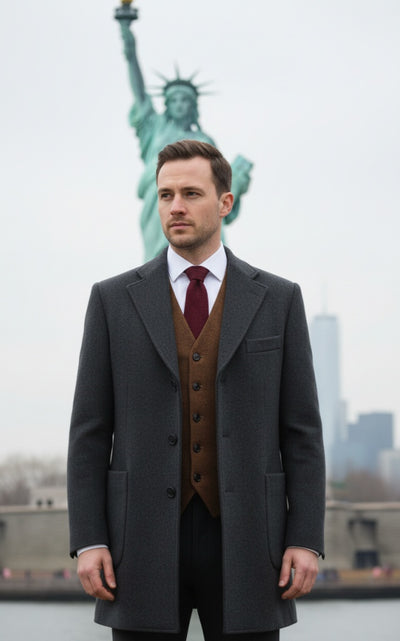 JACKET COLLAR THREE BUTTONS OVERCOAT