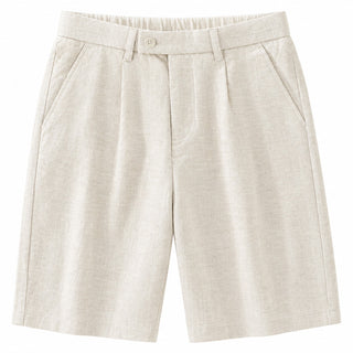 Beige Linen Beach Shorts