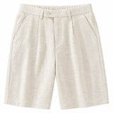 Beige Linen Beach Shorts