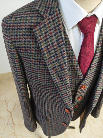 DARK GREY HOUNDSTOOTH TWEED 3 PIECE SUIT