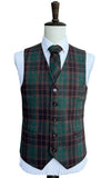 Green Brown Plaid Tweed 3 Piece Suit