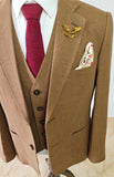 BROWN TENCEL LINEN 3 PIECE SUITS