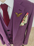 PURPLE TENCEL LINEN 3 PIECE SUITS