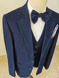 DARK BLUE DENIM 3 PIECE SUIT