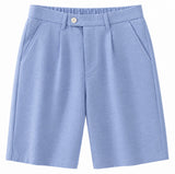 Light Blue Linen Beach Shorts