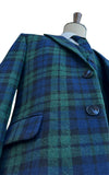 Navy Green Plaid Tweed 3 Piece Suit