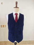 NAVY CORDUROY 3 PIECE SUIT