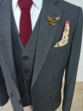 DARK GRAY TENCEL WOOL 3 PIECE SUITS