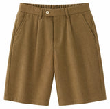 Brown Tencel Linen Beach Shorts