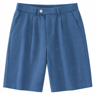 Blue Tencel Linen Beach Shorts
