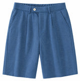 Blue Tencel Linen Beach Shorts