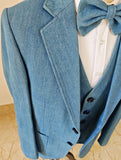 GREY BLUE DENIM 3 PIECE SUIT