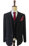 BLACK TENCEL WOOL 3 PIECE SUITS