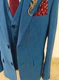 BLUE TENCEL LINEN 3 PIECE SUITS