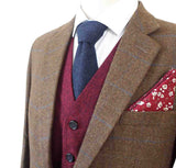 BROWN TATTERSALL MIX & MATCH TWEED 3 PIECE SUIT