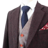 DARK BROWN BARLEYCORN MIX & MATCH TWEED 3 PIECE