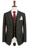 Green Black Overcheck Plaid 3 Piece Suit