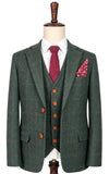 Green Overcheck Plaid 3 Piece Suit
