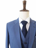 GREY BLUE WORSTED 3 PIECE SUIT