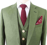 LIGHT GREEN LINEN 3 PIECE SUIT