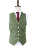 LIGHT GREEN LINEN 3 PIECE SUIT