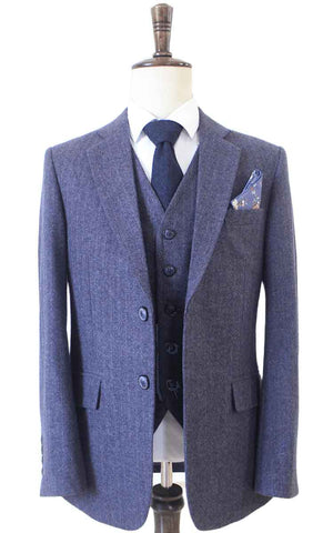 LIGHT PURPLE TWEED 3 PIECE SUIT