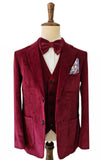 WINE RED CORDUROY 3 PIECE SUIT
