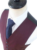 WINE RED BIRDSEYE WORSTED 3 PIECE SUIT