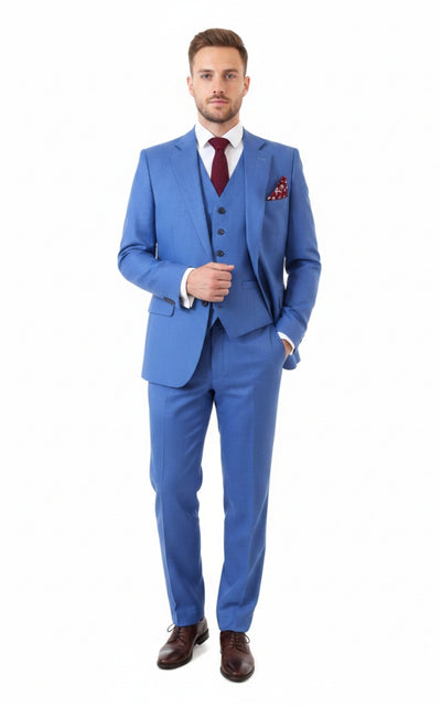 NAVY BLUE 3 PIECE LINEN SUIT