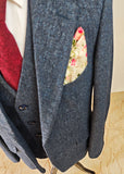 BLUE HARRIS TWEED 3 PIECE SUIT