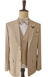 KHAKI TENCEL WOOL 3 PIECE SUITS