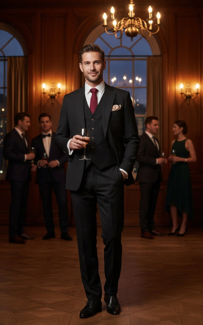 BLACK TENCEL LINEN 3 PIECE SUITS