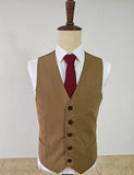 BROWN TENCEL WOOL 3 PIECE SUITS