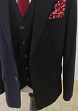 BLACK TENCEL WOOL 3 PIECE SUITS