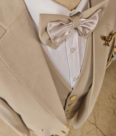 KHAKI TENCEL WOOL 3 PIECE SUITS